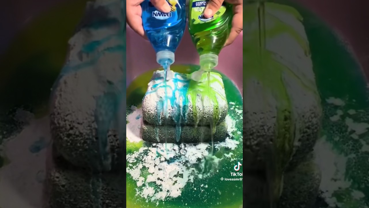 Ajax liquid + ensue&ntilde;o + comet powder + Ajax powder + Dawn #asmr #asmrsounds #satisfying #asmreating