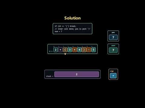 Leetcode 772 (hard) - Basic Calculator III - Recursion + Stack
