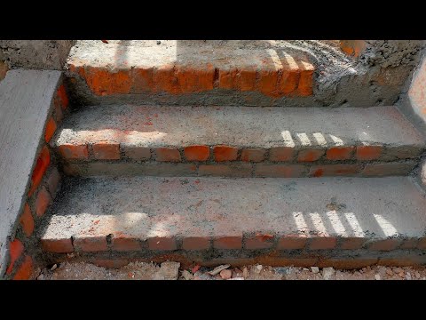 How to Build a Staire and Car Ramp  using Brick and sand Cement