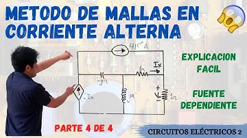 METODO DE MALLAS en CORRIENTE ALTERNA ➤ Con NUMEROS COMPLEJOS 💥1 EJERCICIO RESUELTO [Muy FACIL]