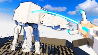 AT-AT Falls Into Giant Shredder - Teardown Mods Gameplay
