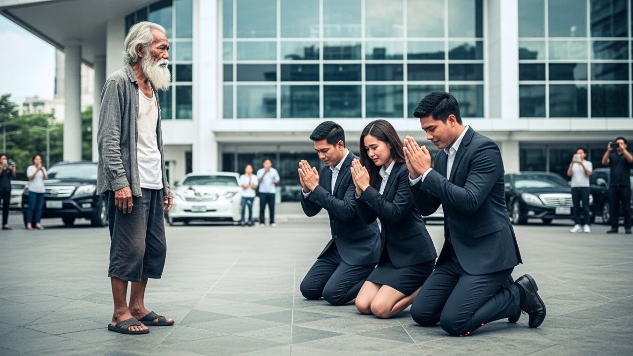 3 CEO ang Lumuhod sa Harap ng Isang Matandang Pulubi Nang Matuklasan Nila Hindi Siya Totoong Pulubi