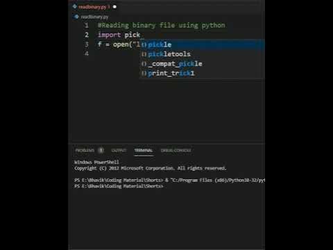 Python Program to Read a Binary File | #shorts - YouTube