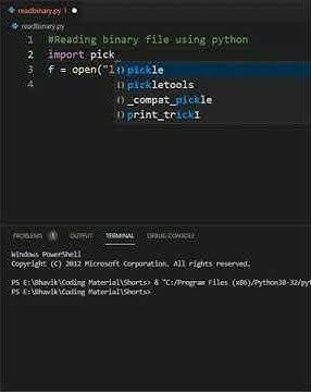 Python Program to Read a Binary File | #shorts - YouTube