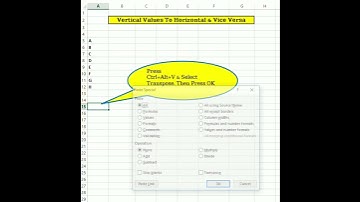 Excel - Tricks to Interchange value horizontal to vertical or Vertical to horizontal.