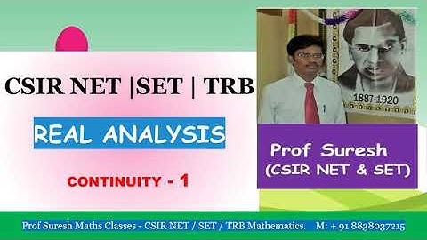 REAL ANALYSIS - CONTINUITY (Sample)| in Tamil || Prof. Suresh.