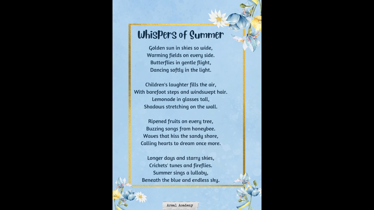 Whispers of Summer | A beautiful poem on summer | summer season 