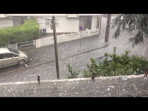 Déluge de grêlons sur St-Nazaire (Presse Océan)