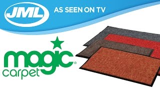 Magic Carpet from JML
Magic Carpet easily soaks up the water, moisture, mud and dirt that your shoes and boots bring into the house. With minimal wiping or scrubbing of feet, this incredible design, with its super-absorbent fibres, draws in moisture faster than a conventional door mat. It traps dirt and soil effectively, so that the mud and mess stay outdoors and dont end up on your floors. Mud, rain water and dirt can cause a real mess from muddy foot and paw prints trampled all through the house, even if you remember to wipe your feet, its often still not enough to keep dirt out. Magic carpet is ultra-absorbent and traps dirt and mud in its deep fibre surface as soon as you step on it, even a whole bucket of water isnt a challenge, so the splashes and drips from wet shoes and clothes, umbrellas, muddy boots or wellingtons and even soaking wet paws from your family pets wont get past the amazing Magic Carpet. Magic Carpet from JML