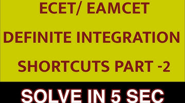 IMPORTANT DEFINITE INTEGRATION SHORTCUTS AND TRICKS PART-2 || EAMCET/ECET