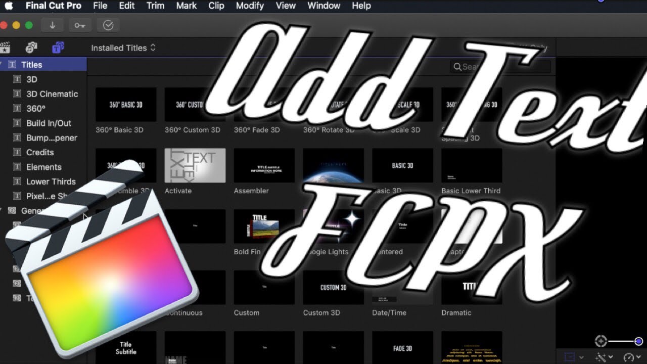 free text final cut pro