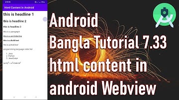 Android Bangla Tutorial 7.33 - html content in android Webview