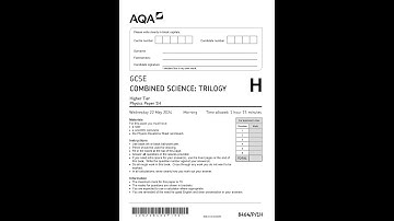 2024 AQA GCSE Combined Science Trilogy Question Paper 1h 8464 P 1h Higher Tier Physics