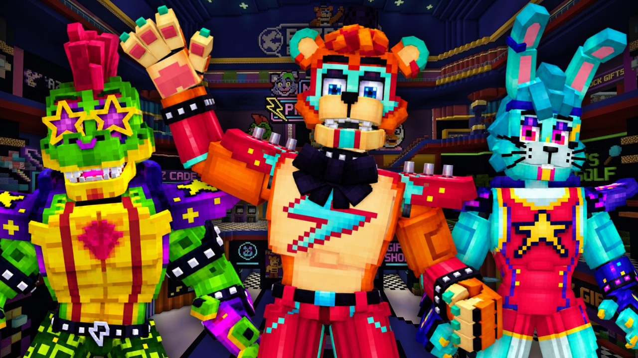 Five Nights at Freddy's Security Breach in Minecraft Bedrock!? (FNAF Secrets of the Pizzaplex Addon)