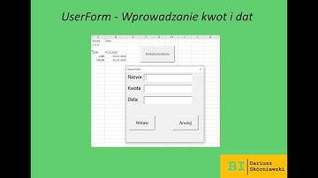 VBA - UserForm - Wprowadzanie wartości liczbowych i dat do arkusza Excel