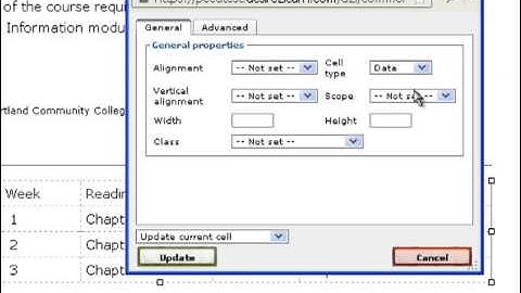 How to add table headers in D2L