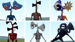 SIREN HEAD ALL VERSION TREVOR HENDERSON CREATURES in Garry's Mod!