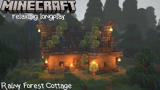Building a Rainy Forest Cottage - Minecraft Relaxing Longplay 1.20 (No Commentary)