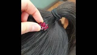 SS20, SS39 크리스탈 러블리 꽃 플라워 블랙도금 칼라 실핀 / Flower Crystal Lovely Color Hair Pin SS20, SS39 크리스탈 러블리 꽃 플라워 블랙도금 칼라 실핀 / Flower Crystal Lovely Color Hair Pin