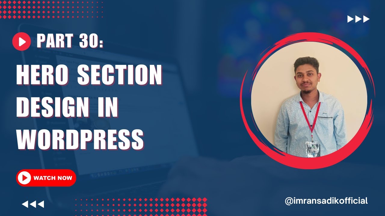 WordPress Bangla Tutorial for Beginners | 30. Hero Section Design - YouTube
