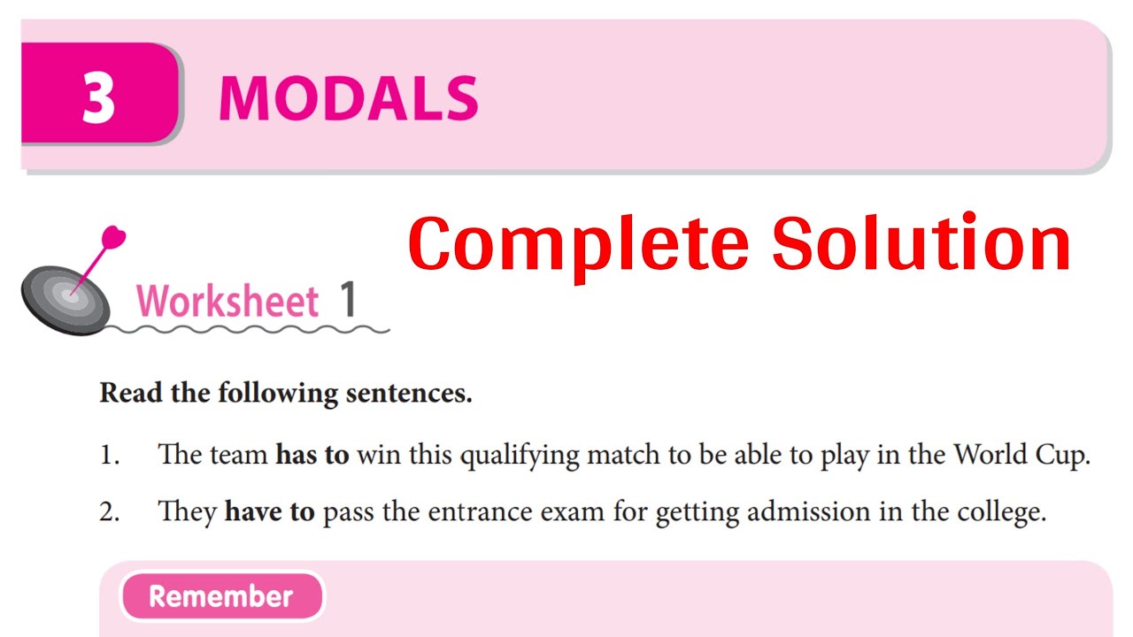 Models Class 8 Modals Solution| DAV Class 8 English Practice Solution | - YouTube