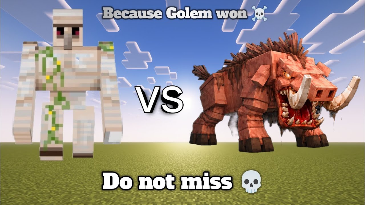 Iron golem vs Custom Hoglin in minecraft 
