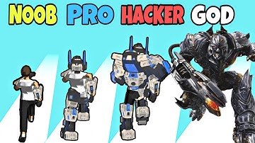 NOOB vs PRO vs HACKER vs GOD in Mecha Run