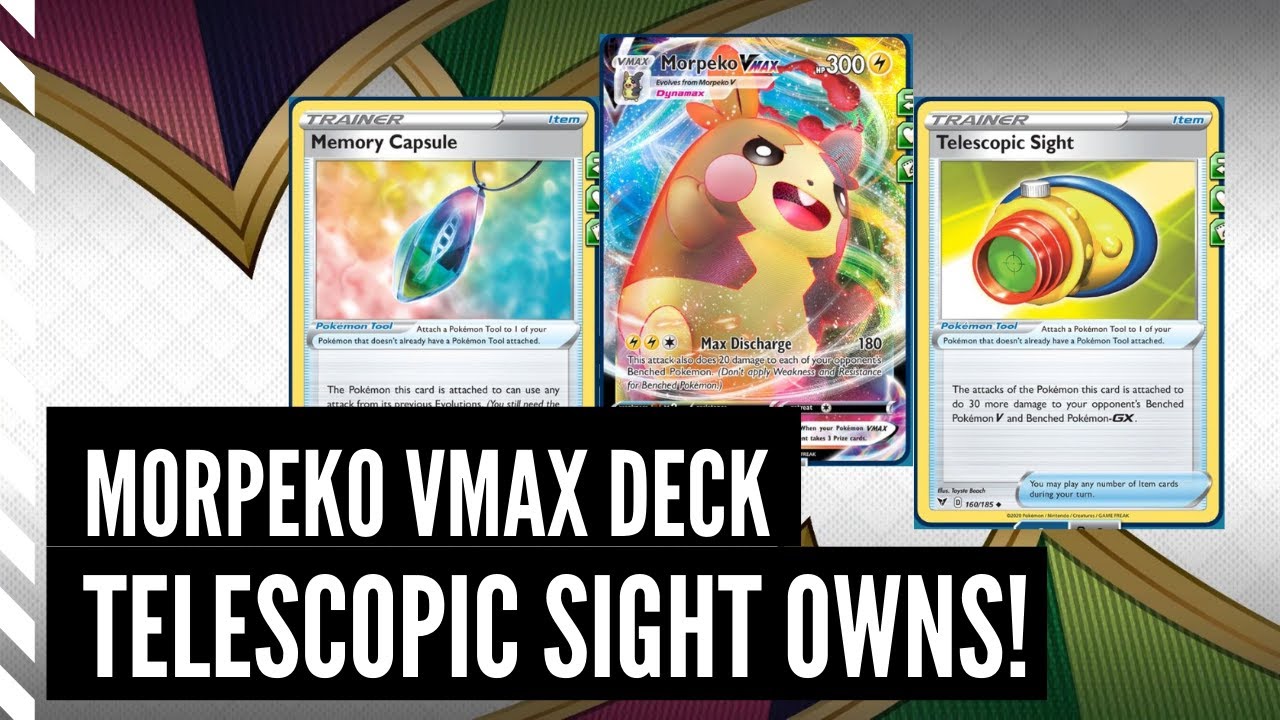 PTCGO Gameplay - Morpeko VMax Deck with Telescopic Sight Owns!