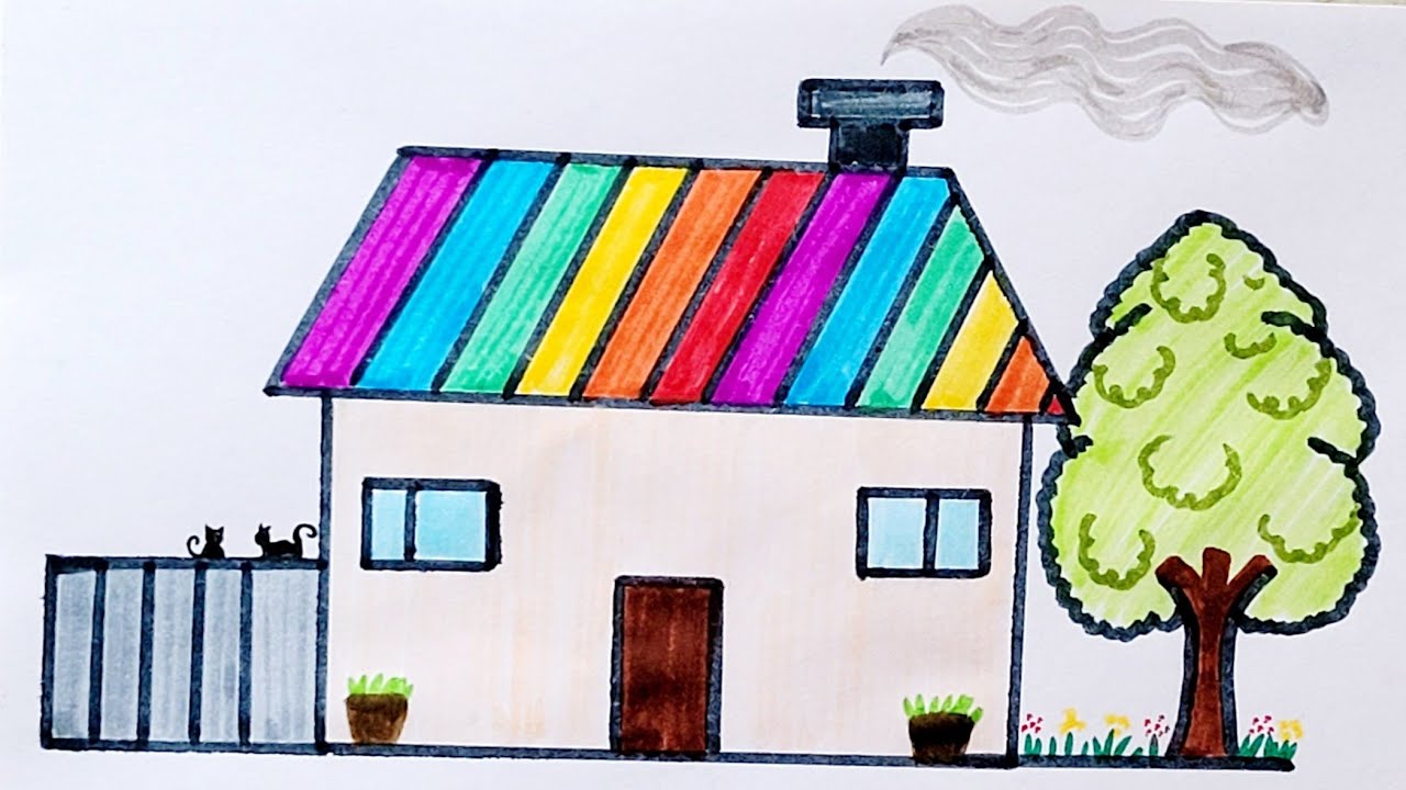 como dibujar una casa paso a paso facil YouTube