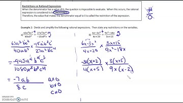 MCR3U Video 2.2a Operations with Rational Expressions - Multiplication and Division