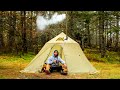 Hot Tent Camping In Rain
