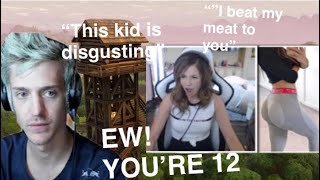 NINJA reacts to 12 year old FLIRTING with Pokemane (Fortnite Moments)