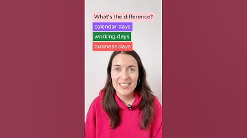 Calendar days, working days, business days - what’s the difference?