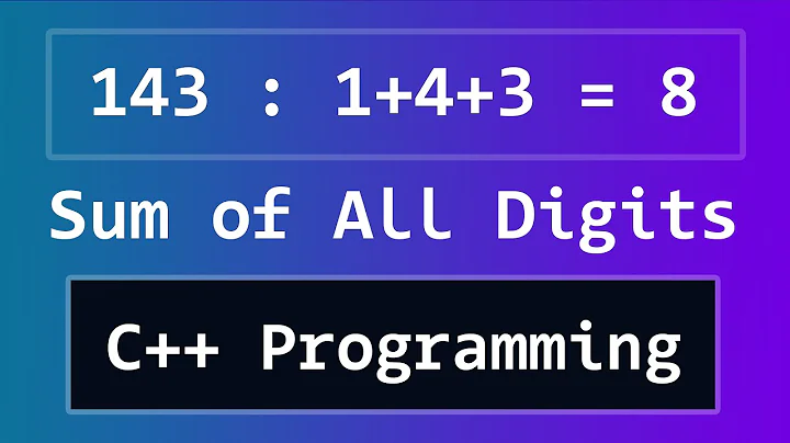 C++ Program to Find the Sum of All Digits of a Number