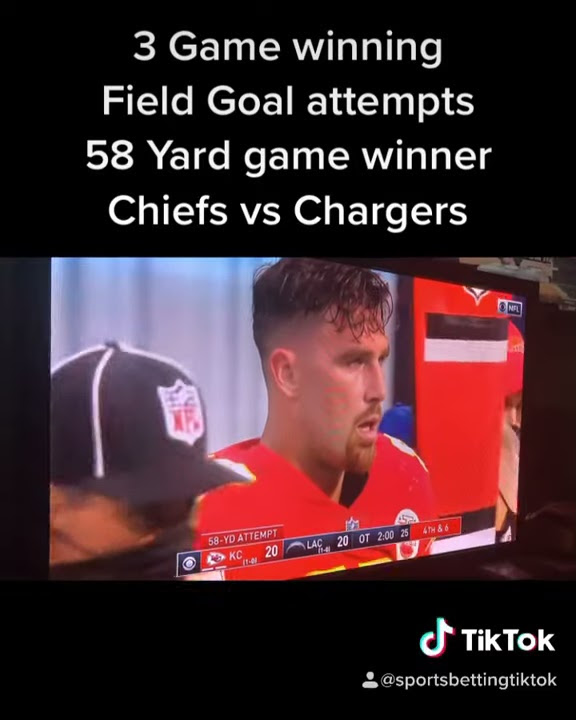 Chiefs game winning field goal 58 yards Harrison Butker Kansas City Chiefs vs LA Chargers YouTube