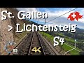 Cab ride 4k  ch  s4 st gallen  lichtensteig  suisse  schweiz  switzerland