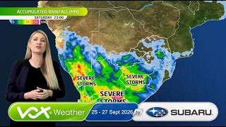 25 - 27 September 2026 | Vox Weather Forecast brought to you by Subaru Southern Africa