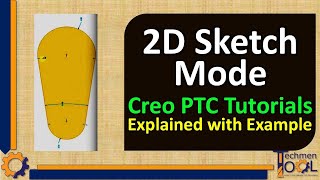 How to make 2D Sketch in Creo | Line tangent | Creo PTC Tutorials | for Beginners