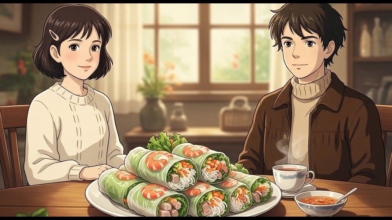 A Lazy Afternoon in Da Lat: Waking Up to Fresh Vietnamese Spring Rolls 🌿 (Ghibli Style)