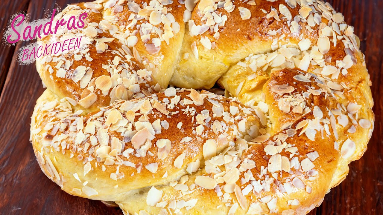 Osterkranz mit Marzipan | leichtes Rezept für einen Hefekranz | Ostergebäck