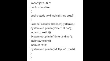 #Java program to find the multiplication of two numbers #shorts