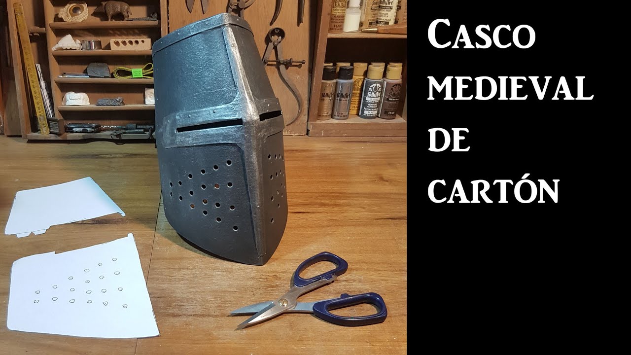 Casco medieval de cartón para hacer en casa - YouTube