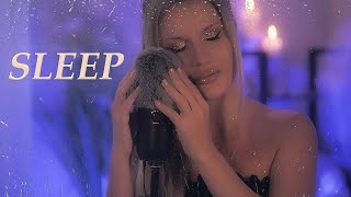 3 Hours ASMR 💜 Ear to Ear Whispering "Shh..Relax, Sleeeep", Fluffy Mics, Rain Sounds for Deep Sleep💤