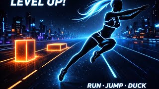 LEVEL UP! 🔥 Interactive Warm Up Game | Run Jump Duck Workout screenshot 1
