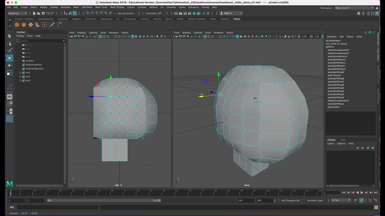 Maya: Basic Head Modeling , Maya Modeling Tutorial: Character Head ...