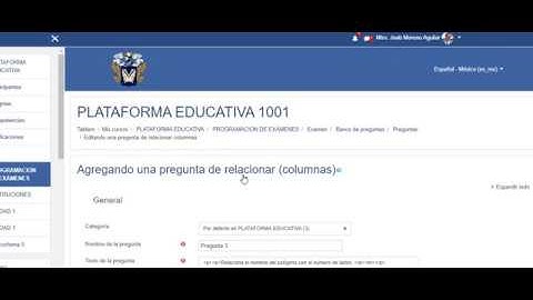 Pregunta relación de columnas plataforma Moodle