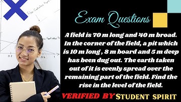 A field is 70m long and 40 m broad,in one corner of the field,a pit which is 10m long,#studentspirit