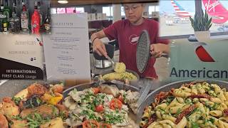 Inside American Airlines Admirals Club London Heathrow | Full English Breakfast + Lunch Buffet!