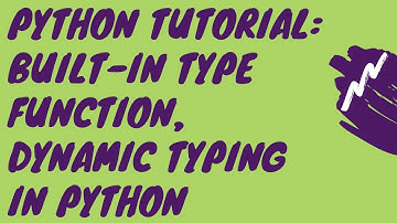 Python Tutorial: How to Use Built-in Type Function, Dynamic typing in python