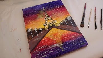 Eiffel Tower Acrylic Painting | Step-by-step Tutorial | The Wishmill